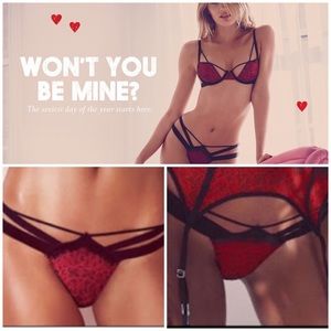 🌹 VS Strappy Thong 🌹 Mesh & Chantilly Lace - Med